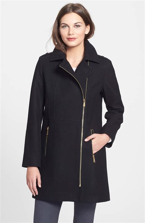 michael kors asymmetrical wool coat